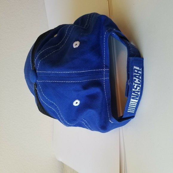 NASCAR Racing Blue Baseball Cap Hat Checkered Flag Sports Adjustable - Picture 4 of 5